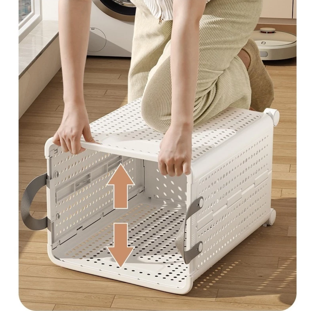 Giỏ Đựng Quần Áo Gấp Gọn Chất Liệu Nhựa ABS Cao Cấp Có Bánh Xe Di Chuyển Siêu Tiện Lợi - Ảnh 6