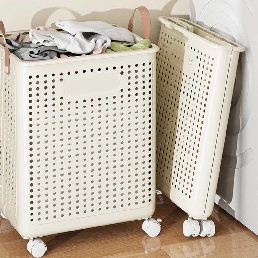 Giỏ Đựng Quần Áo Gấp Gọn Chất Liệu Nhựa ABS Cao Cấp Có Bánh Xe Di Chuyển Siêu Tiện Lợi - Ảnh 7
