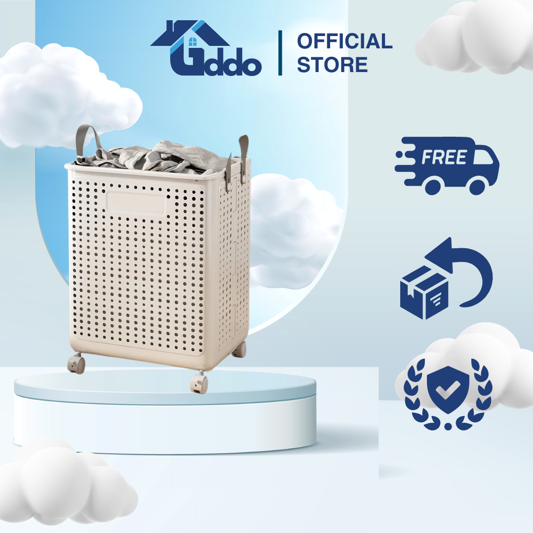 Giỏ Đựng Quần Áo Gấp Gọn Chất Liệu Nhựa ABS Cao Cấp Có Bánh Xe Di Chuyển Siêu Tiện Lợi