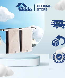 Giá Treo Khăn Nhà Tắm Inox Tặng Kèm 4 Miếng Đinh Vít Dán Tường Không Cần Khoan